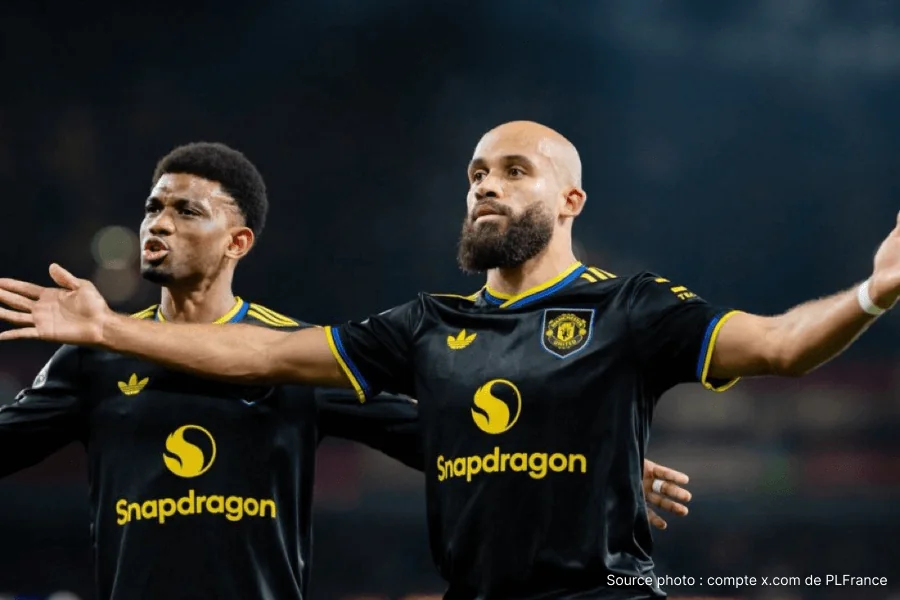 Bryan Mbeumo célèbre but Arsenal Emirates Manchester United victoire 3-2 janvier