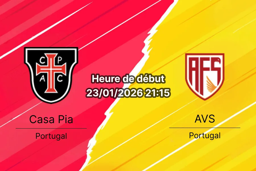 Pronostic Casa Pia AVS Futebol SAD Liga Portugal 23 janvier 2026 cotes bookmakers RDC