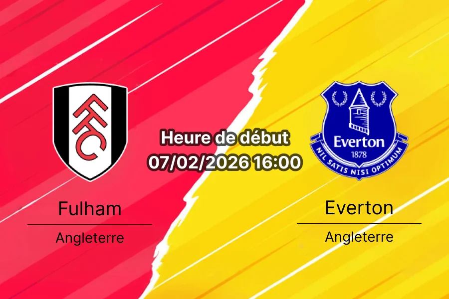 Pronostic Fulham contre Everton Premier League 25e journée 7 février 2026 Craven Cottage