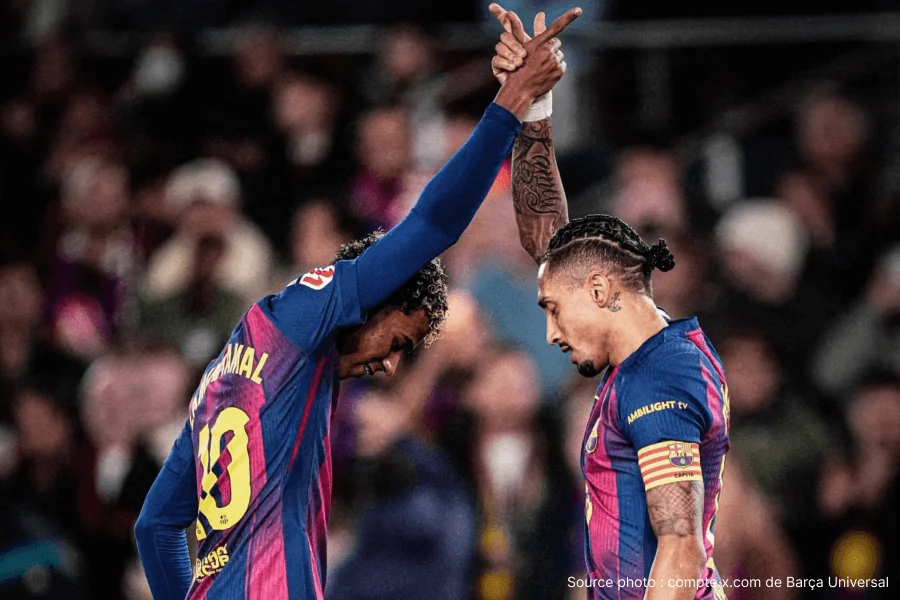 Raphinha Barcelone tenant sa cuisse blessée après match contre Elche janvier 2026