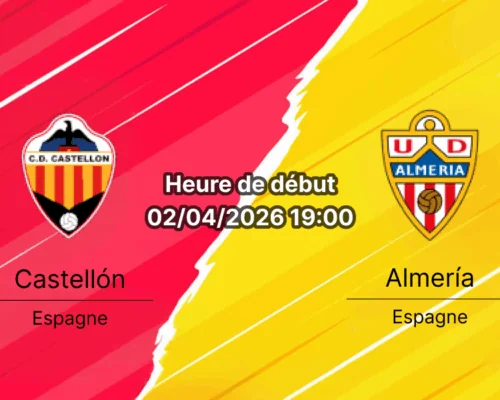 Pronostic CD Castellon vs UD Almeria LaLiga Hypermotion Segunda Division journée 33 2 avril 2026 bookmakers-rdc