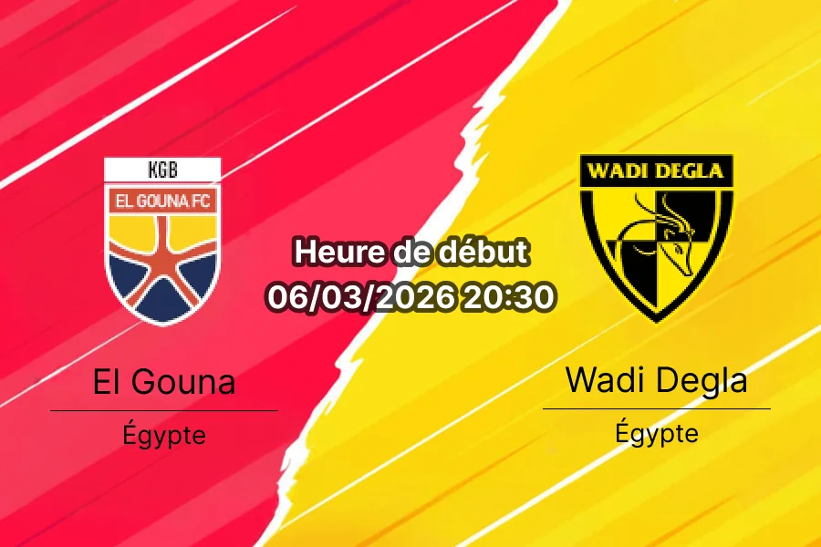 Pronostic El Gouna Wadi Degla Egyptian Premier League 6 mars 2026 bookmakers-rdc