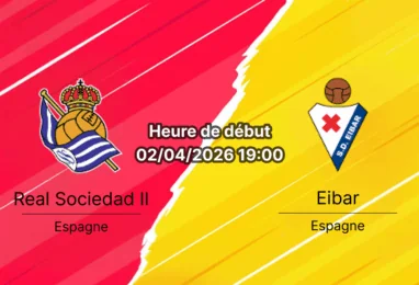 Pronostic Real Sociedad II vs SD Eibar LaLiga Hypermotion Segunda Division journée 33 2 avril 2026 bookmakers-rdc