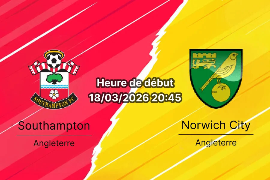 Pronostic Southampton vs Norwich City Championship 18 mars 2026 St Mary's Stadium