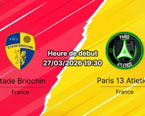 Pronostic Stade Briochin Paris 13 Atletico National France 27 mars 2026 Bookmakers RDC