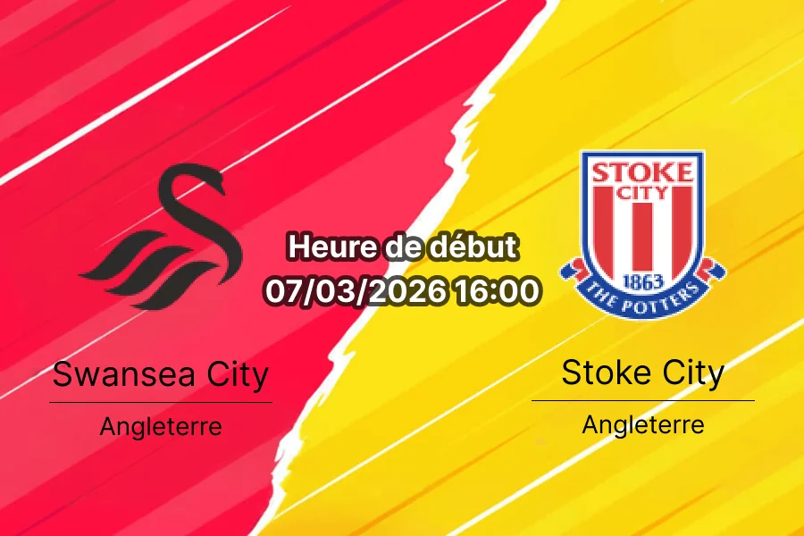 Pronostic Swansea City vs Stoke City Championship 7 mars 2026 Swansea.com Stadium