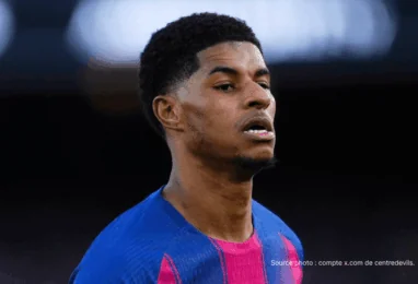 Marcus Rashford maillot Barcelone but célébration Liga 2026