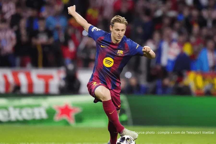 Frenkie de Jong milieu FC Barcelone entraînement Camp Nou 2026