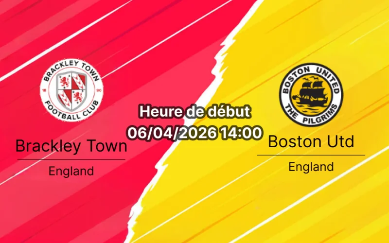 Notre pronostic expert Brackley vs Boston, 42e journée National League. Stats, cotes et paris recommandés. Découvrez notre analyse complète.
