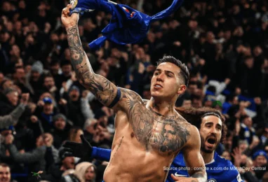 Enzo Fernandez en maillot Chelsea lors d'un match de Premier League 2026