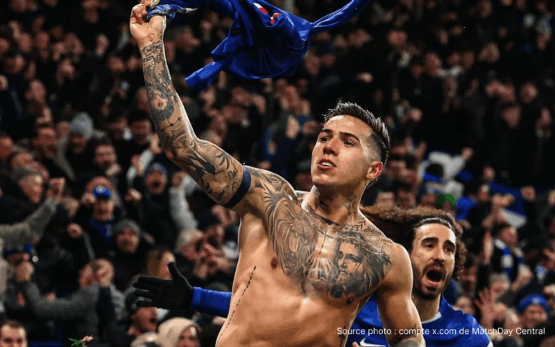 Enzo Fernandez en maillot Chelsea lors d'un match de Premier League 2026