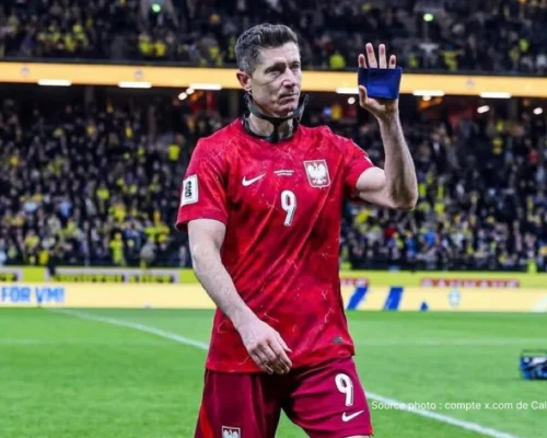 Robert Lewandowski en larmes Solna élimination Pologne barrage Mondial 2026 Suède