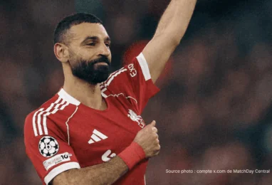 Mohamed Salah Liverpool maillot rouge 50e but Ligue Champions 2026