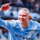 Erling Haaland célèbre un but avec Manchester City lors d'un match de Premier League 2026