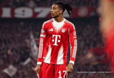 Michael Olise célèbre un but avec le Bayern Munich Allianz Arena 2026