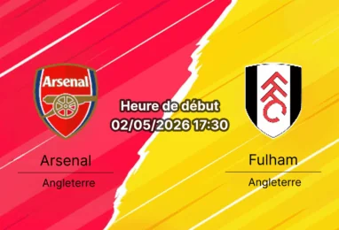 Pronostic Arsenal FC vs Fulham AFC – Premier League 35e journée 2 mai 2026 – Analyse xG, H2H et cotes – bookmakers-rdc.com