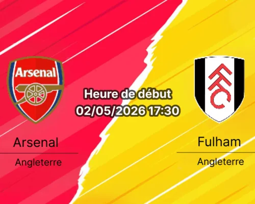 Pronostic Arsenal FC vs Fulham AFC – Premier League 35e journée 2 mai 2026 – Analyse xG, H2H et cotes – bookmakers-rdc.com