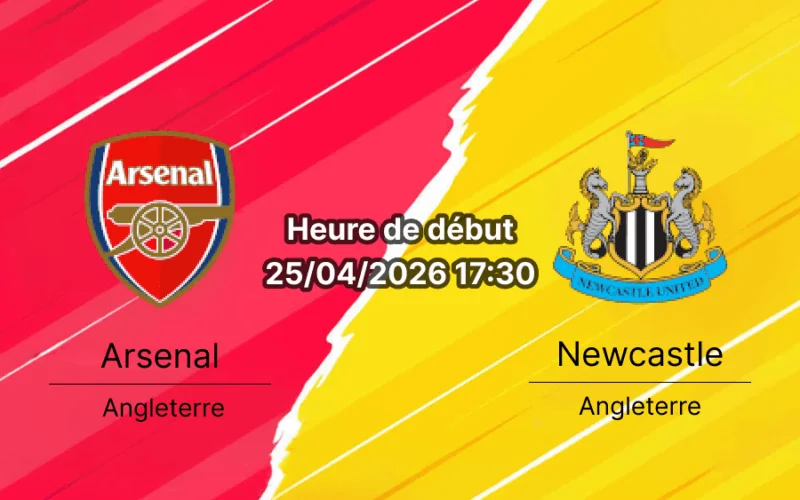 Pronostic Arsenal vs Newcastle United Premier League journée 34 – analyse et cotes du 25 avril 2026 à l'Emirates Stadium Londres