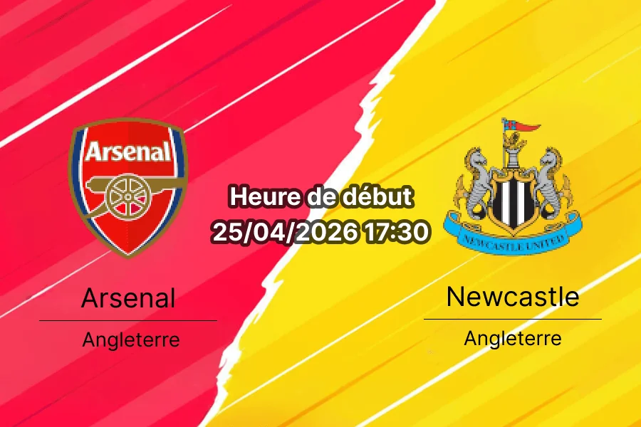 Pronostic Arsenal vs Newcastle United Premier League journée 34 – analyse et cotes du 25 avril 2026 à l'Emirates Stadium Londres