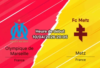 Pronostic Olympique de Marseille vs FC Metz – Journée 29 Ligue 1 McDonald's 10 avril 2026, Stade Vélodrome, Marseille