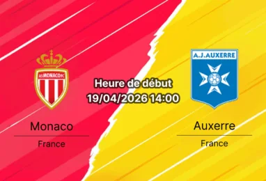 Pronostic AS Monaco vs Auxerre Ligue 1 19 avril 2026 analyse cotes et paris Bookmakers-RDC