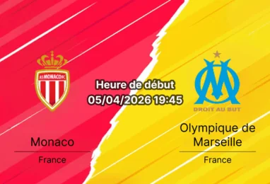 Pronostic Monaco Marseille Ligue 1 J28 5 avril 2026 – bookmakers-rdc.com