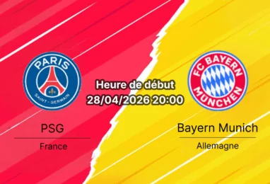 Pronostic Paris Saint-Germain vs FC Bayern München – UEFA Champions League Demi-finale 1er leg, 28 avril 2026, 20h00 – Parc des Princes Paris 47929 places – Arbitre Sandro Schärer – Analyse xG, absents, compositions et paris sur bookmakers-rdc.com