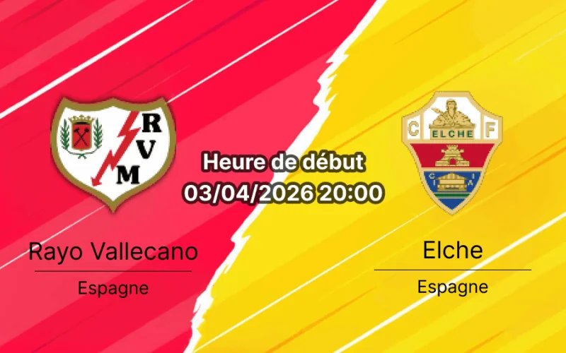 Pronostic Rayo Vallecano vs Elche La Liga journée 30 3 avril 2026 Vallecas paris sportifs bookmakers RDC Congo