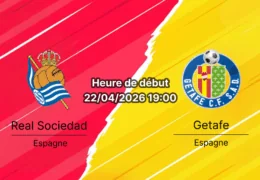 Pronostic Real Sociedad vs Getafe CF LaLiga EA Sports journée 33 22 avril 2026 – analyse tactique xG cotes Reale Arena San Sebastián | bookmakers-rdc.com