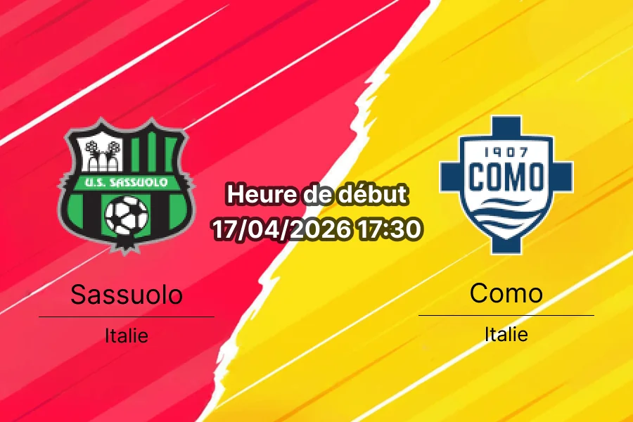 Pronostic Sassuolo vs Como – Journée 33 Serie A 2025-2026 – 17 avril 2026 au Mapei Stadium, Reggio Emilia