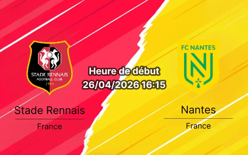 Pronostic Stade Rennais vs FC Nantes – Ligue 1 McDonald's journée 31, 26 avril 2026 – Roazhon Park Rennes – Analyse, cotes et paris sur bookmakers-rdc.com