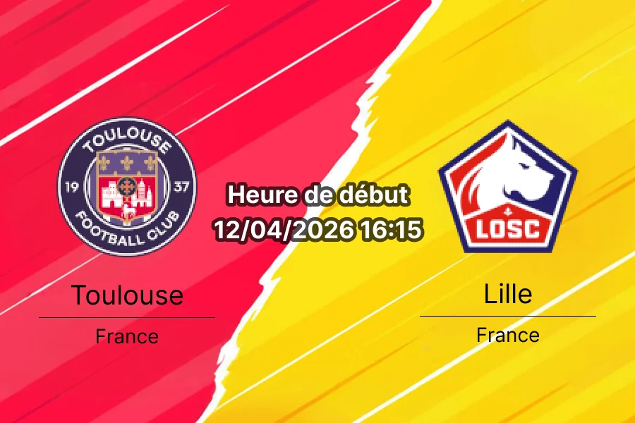 Pronostic Toulouse vs Lille Ligue 1 29e journée 12 avril 2026 Stadium Municipal – analyse et cotes