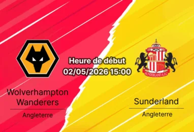 Pronostic Wolverhampton Wanderers vs Sunderland AFC – Premier League 35e journée 2 mai 2026 – Analyse xG, H2H et cotes – bookmakers-rdc.com