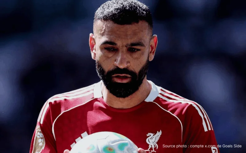 Mohamed Salah célèbre son neuvième but en derby de Merseyside en Premier League