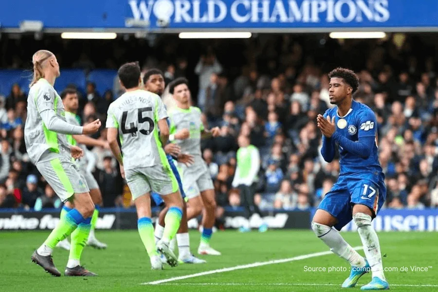 Chelsea 0-3 Manchester City Stamford Bridge deuxième mi-temps buts avril 2026