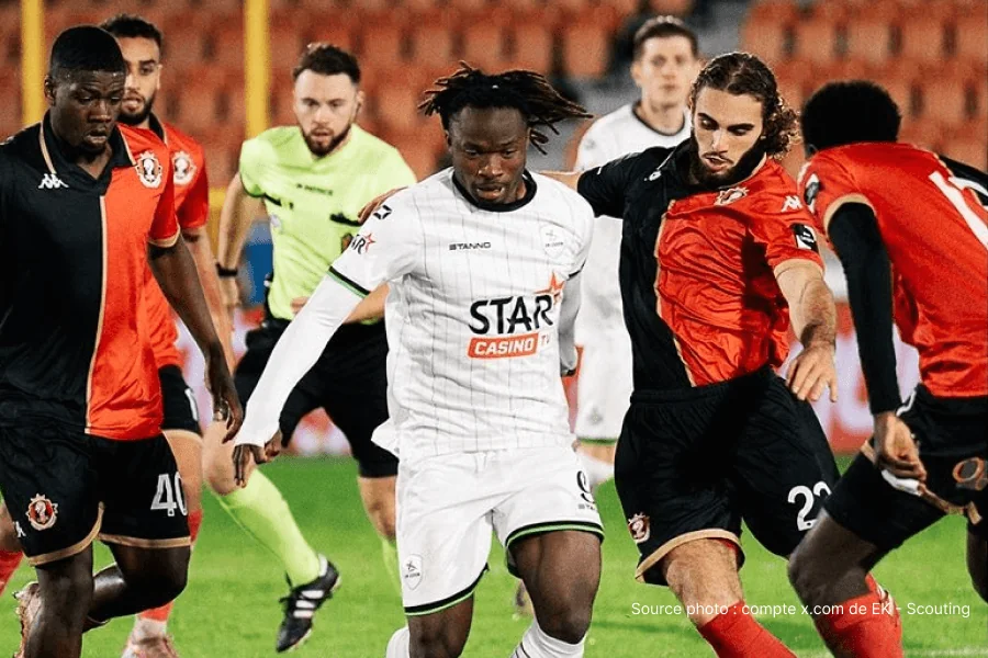 Abdoul Karim Traoré en maillot OH Louvain lors d'un match Jupiler Pro League 2026