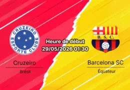 Pronostic Cruzeiro Barcelona SC – Estádio Governador Magalhães Pinto (Mineirão), Copa Libertadores Groupe D, 29 mai 2026