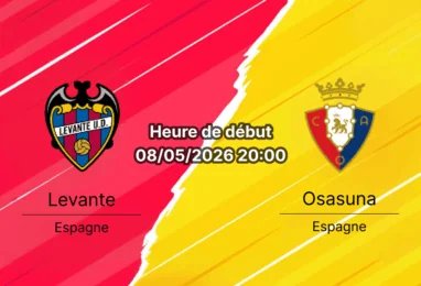 Pronostic Levante Osasuna – Estadio Ciutat de València, La Liga 35e journée 8 mai 2026