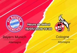 Pronostic Bayern Munich Cologne – Allianz Arena, Bundesliga J34, 16 mai 2026