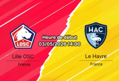 Pronostic Lille OSC vs Le Havre AC – Ligue 1 36e journée 03 mai 2026 – Analyse tactique H2H xG et cotes de paris Stade Pierre-Mauroy