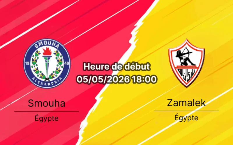 Pronostic Smouha SC vs Zamalek SC – Egyptian Premier League 30e journée 5 mai 2026 – Analyse H2H xG et cotes de paris – bookmakers-rdc.com