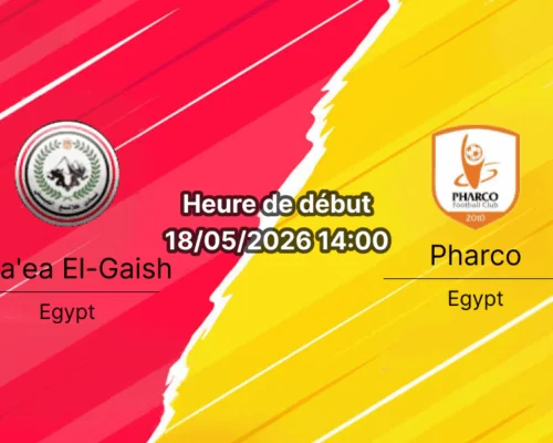 Pronostic Tala'ea El-Gaish Pharco au Gehaz El-Reyada Le Caire, Egyptian Premier League relégation 18 mai 2026