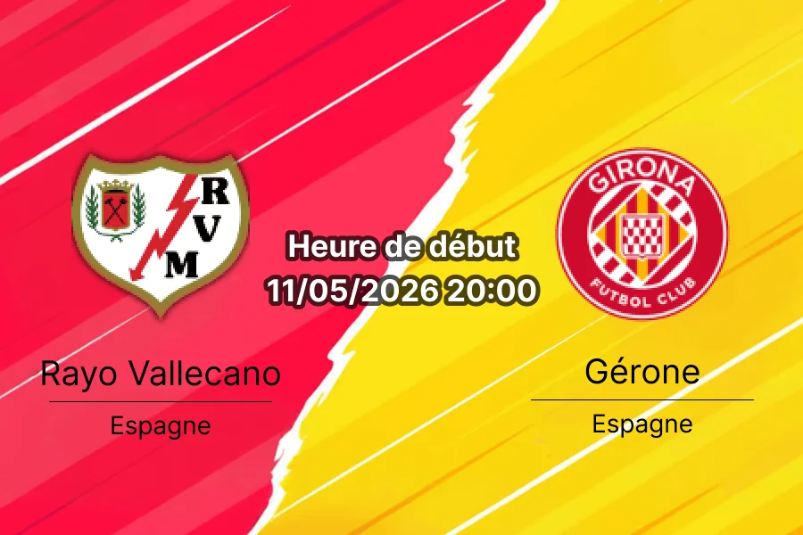 Pronostic Rayo Vallecano Gérone – Campo de Vallecas Madrid, La Liga journée 35, 11 mai 2026