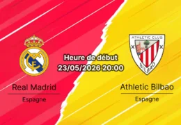 Pronostic Real Madrid Athletic Bilbao – Santiago Bernabéu, La Liga journée 38, 23 mai 2026