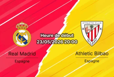 Pronostic Real Madrid Athletic Bilbao – Santiago Bernabéu, La Liga journée 38, 23 mai 2026