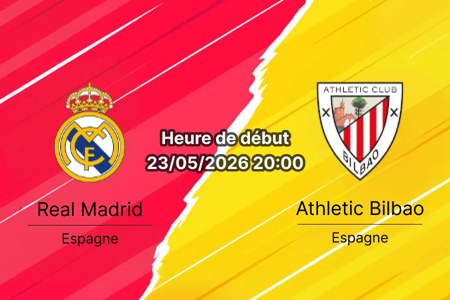Pronostic Real Madrid Athletic Bilbao – Santiago Bernabéu, La Liga journée 38, 23 mai 2026