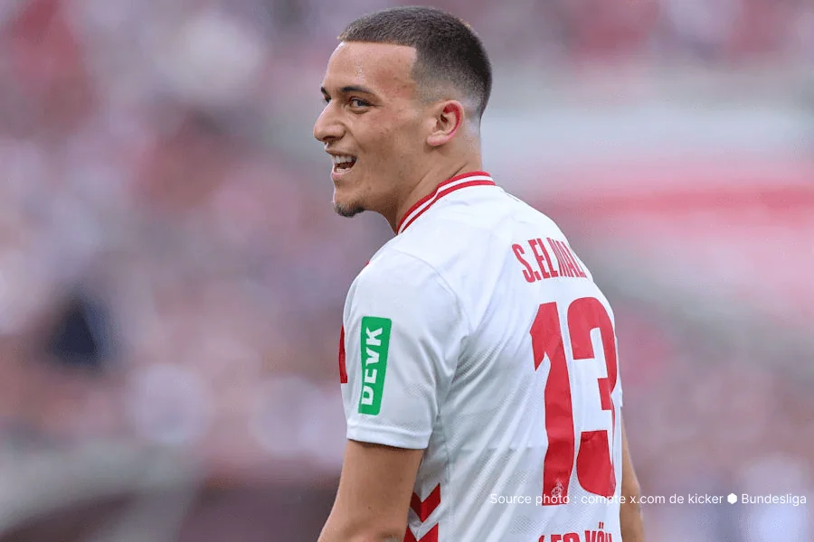 Said El Mala célèbre son penalty lors de Cologne–Werder Brême 3-1 le 12 avril 2026 — 11e but en Bundesliga cette saison