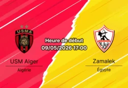 Pronostic USM Alger Zamalek – Stade du 5 Juillet 1962, Alger, finale aller TotalEnergies CAF Confederation Cup 9 mai 2026