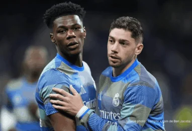 Aurélien Tchouaméni et Federico Valverde lors d'une séance d'entraînement du Real Madrid à Valdebebas — altercation avant le Clásico Barcelone Real Madrid 10 mai 2026