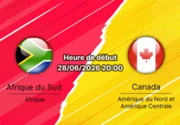 Pronostic Afrique du Sud Canada – SoFi Stadium Inglewood, Coupe du Monde 2026, 28 juin